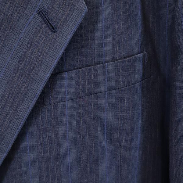 Yves Saint Laurent Striped Pattern Tailored Jacket Blue Men's Used