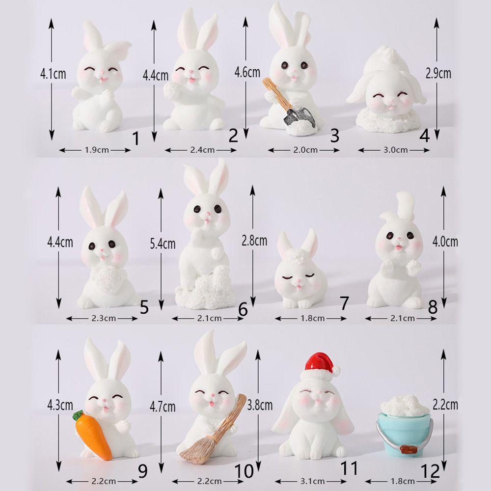 Garden DIY Garden Ornament Miniature Snowman Bunny Micro Landscaping Snow Scene Rabbit Figurine