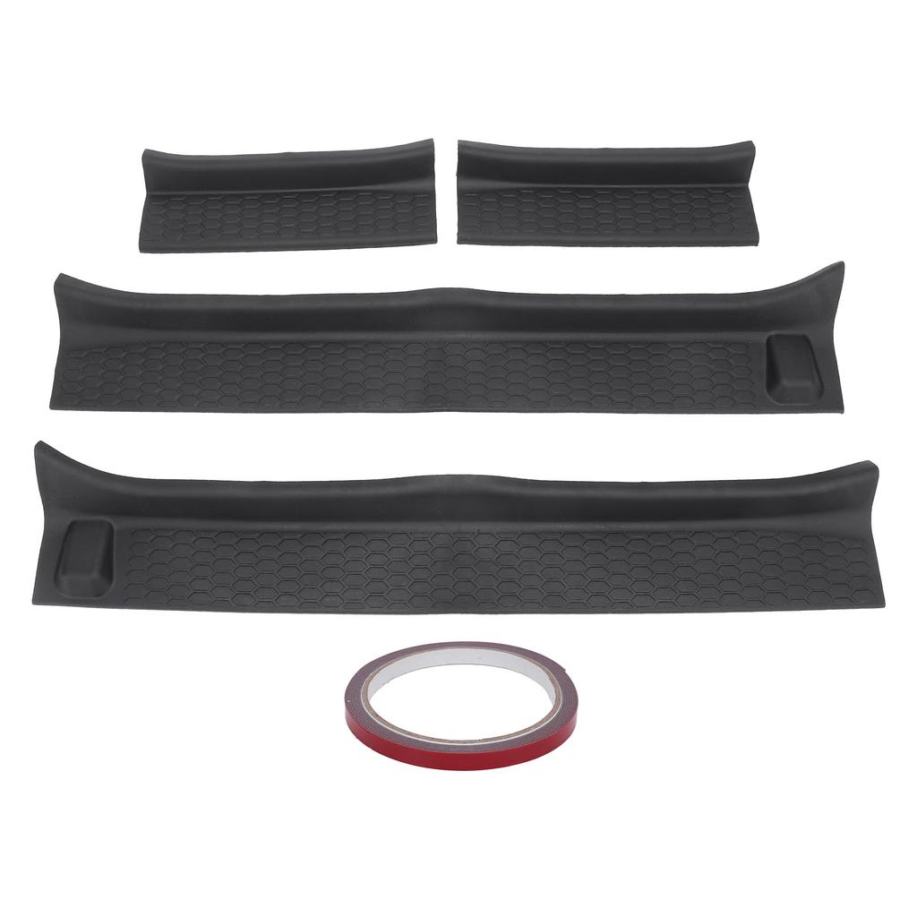 4 Pcs Car Door Sill Guard Front Rear Protective Anti Slip Textured Surface Door Edge Step Cover for