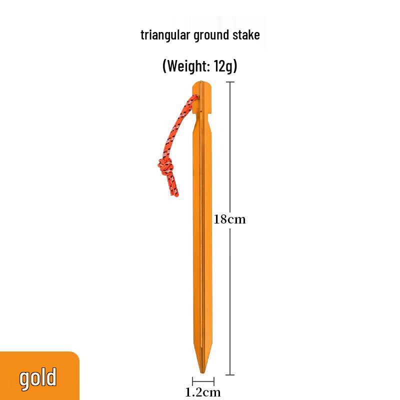 18cm Gold Triangular Tent Stakes (20-Pack)