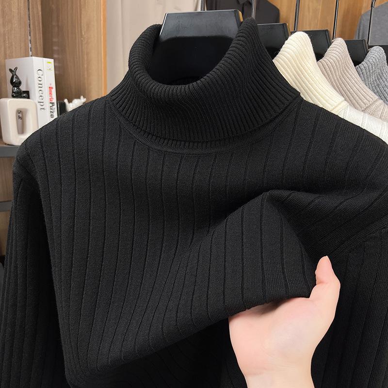Men's Fashionable Thick Knit High-Neck Pullover Sweater