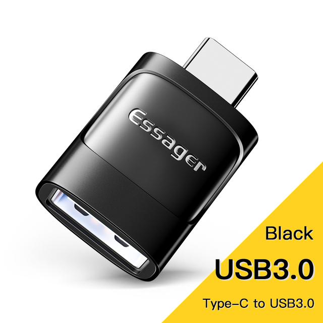 

Essager USB C-USB 3,0 OTG адаптер Тип C Женский конвертер USB-C штекер-микро-адаптер для Xiaomi 12 POCO Oneplus ipad Macbook USB 3.0 to Type C чёрный