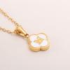 Gold-plated Letter Necklace for Elegant Women - Four-leaf Clover Letter Pendant Necklace
