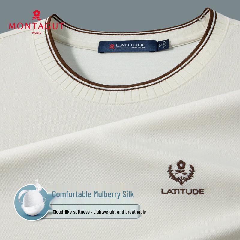 

Montagut Men s Silk Blend Embroidered Short Sleeve T-shirt 48