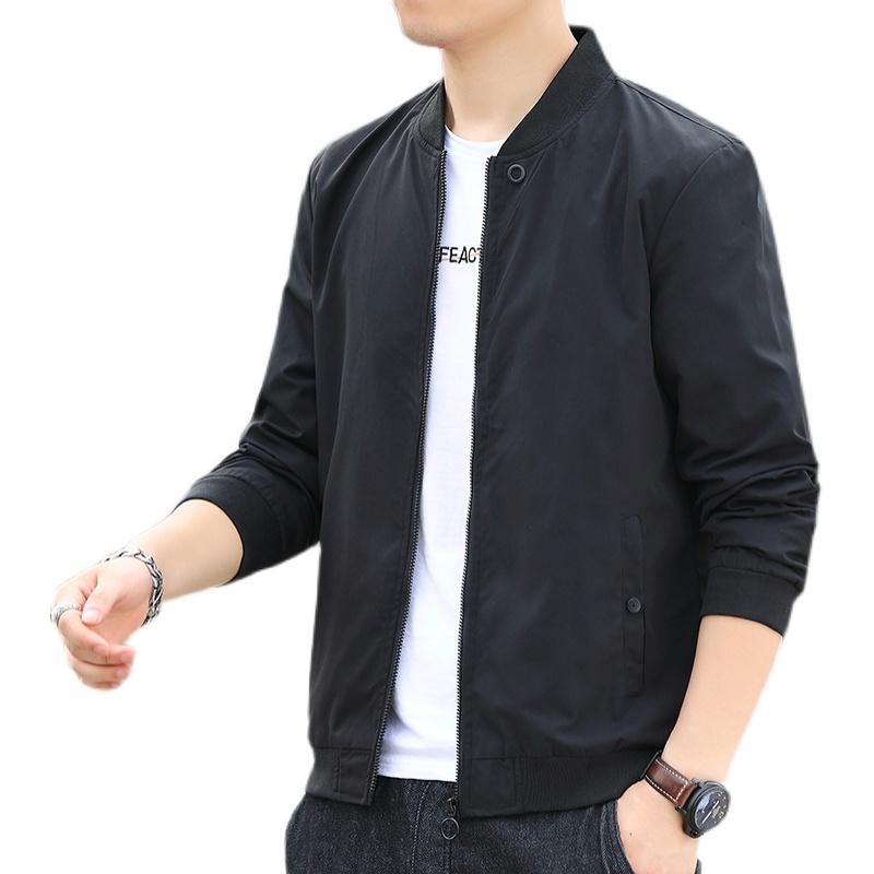 Autumn Bomber Baseball Jacket Men Fashion Slim Fit Coat Streetwear Solid Color Male Outwear Zipper Casual Jackets Tops