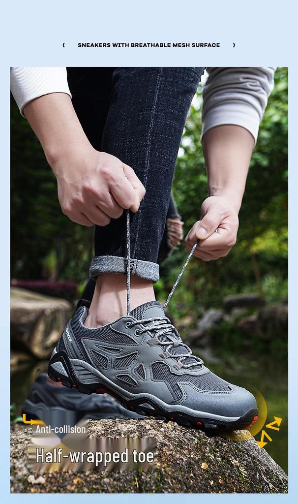 Ultra-Light Breathable Hiking Shoes: Wear-Resistant, Non-Slip, Large Size, Ideal for Outdoor Activities & Camping.