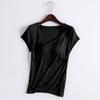 Plus Size Women Short Sleeve Vest With Built In Bra Pad Casual Home Base Wear