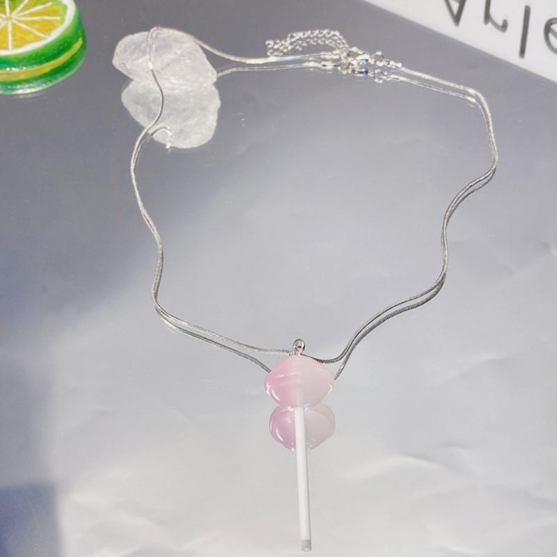 Pendant Necklaces Jewelry Lollipop Pendant Necklaces Chain Chokers Birthday Gift Necklaces Resin Material Gift for Girls