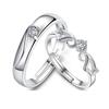 Romantic Love Heart Zircon Couple Ring For Women Men Endless Love Forever Adjustable Open Ring Wedding Engagement Jewelry Gifts