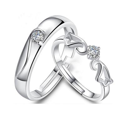 2 Stücke Liebhaber Paar Zirkon Einstellbare Ringe Liebe Strass Öffnung Ring Für Männer Frauen Hochzeit Verlobung Romantische Schmuck Geschenke