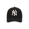 MLB New York Yankees Classic Structured Big Logo Black Curved Brim Baseball Cap - 3ACP0203N