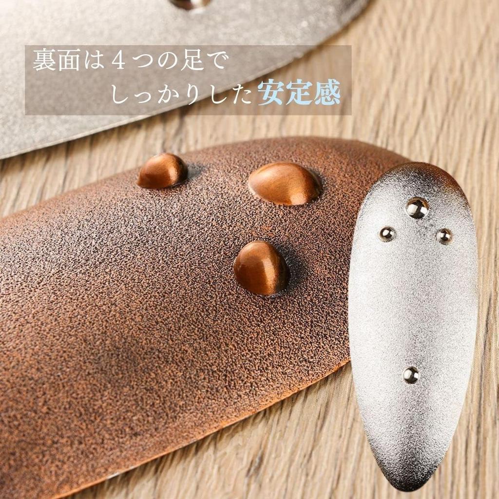 Incense holder, incense burner, simple silver and copper metal design, stylish interior decoration, relaxing, Japanese style, gift (brown)