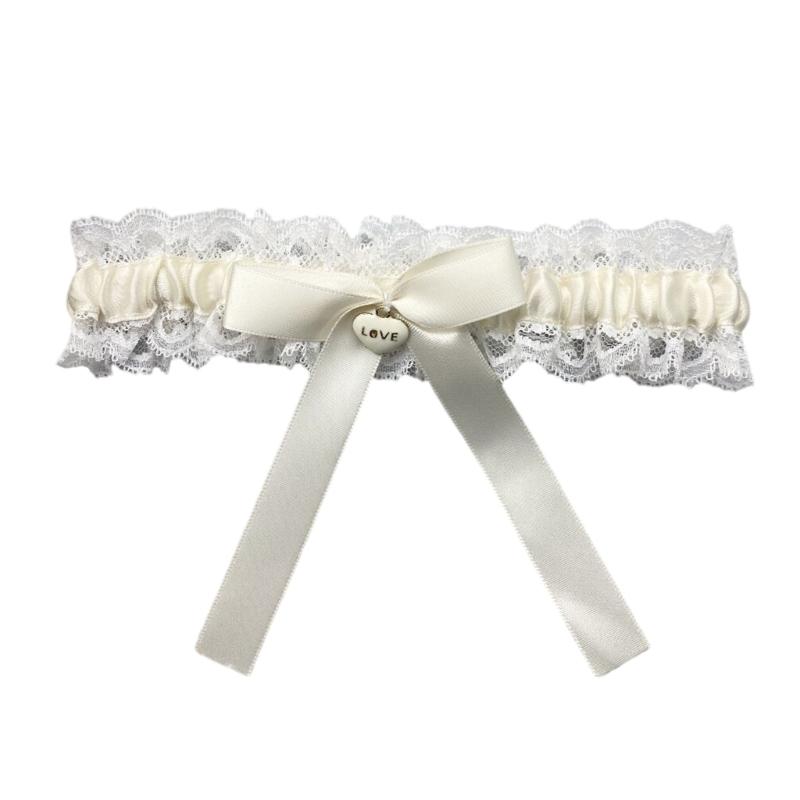 Bride Wedding Lace Garter Elastic Leg Band Lace Trim Design Leg Decoration for Formal Event Proms Ceremony Accessories
