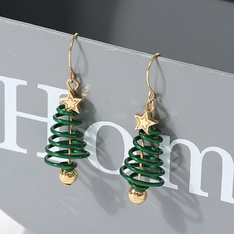 Dainty Christmas Dangle Earrings for Women Cute Jingle Bell Christmas Tree Drop Earrings Holiday Christmas Jewelry Gift