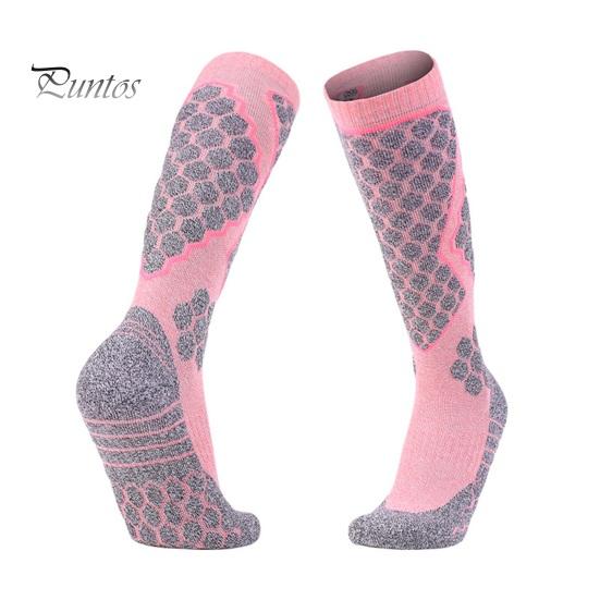 

1 пара женских лыжных носков, хлопковые носки до колена, зимние теплые термоноски для сноуборда, для занятий спортом на открытом воздухе, катания на лыжах, велоспорта, пешего туризма розовый
