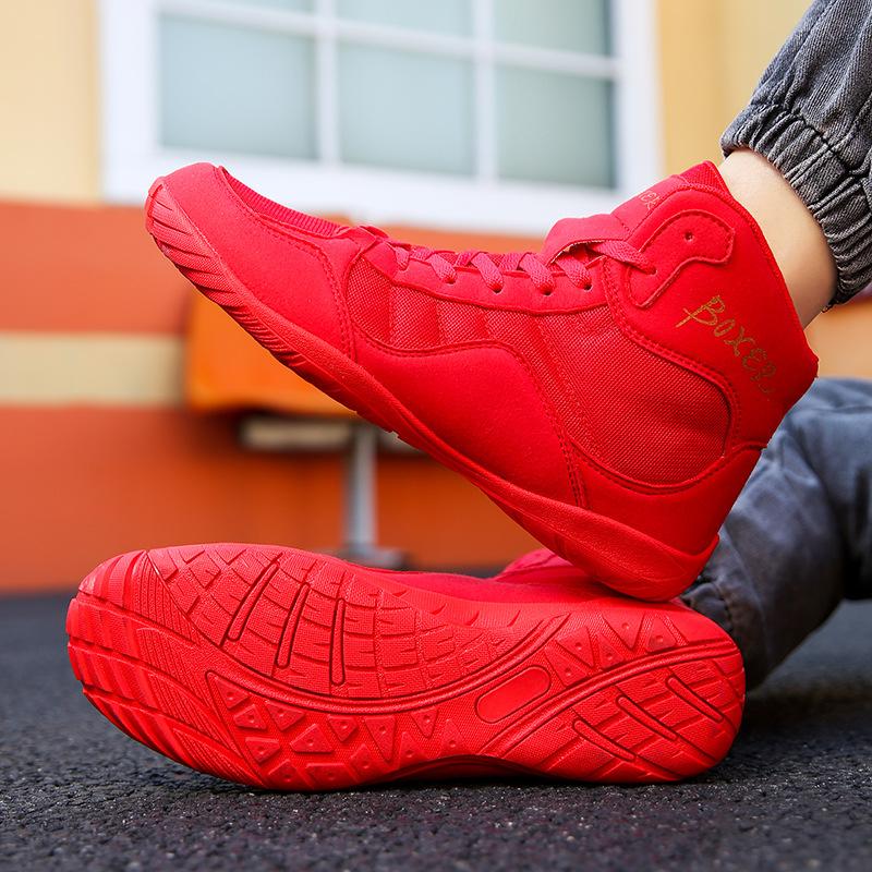 Wrestling Shoes Men's Squat Shoes Fighting Deadlift Leather Wear-resistant Non-slip Breathable Gym Special Training Shoes