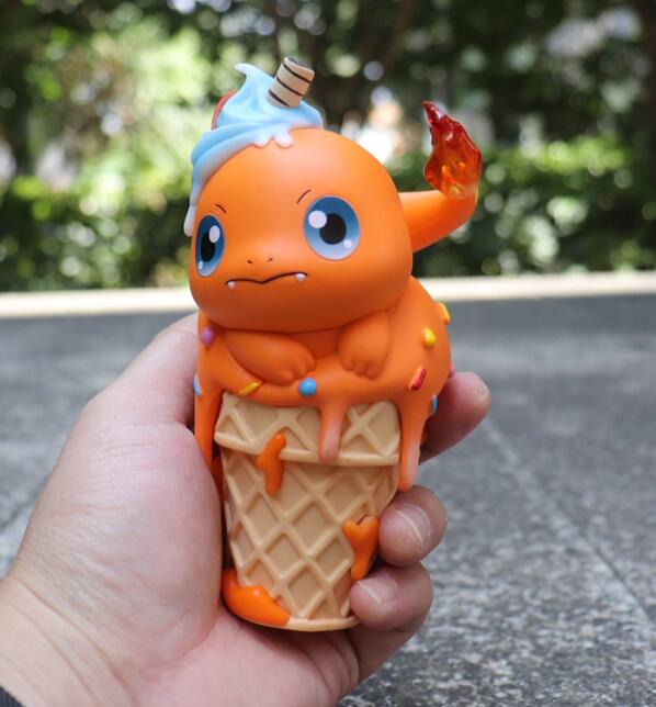 Cute Kawaii Pikachu Snorlax Psyduck Bulbasaur Icecream Figure Toys for Girls
