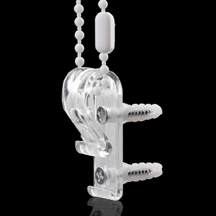 Window Roller Blind Cord Safety Chain Cord Guide Fixation Hook with Connectors and Screws for Roman Shade Bead Chain