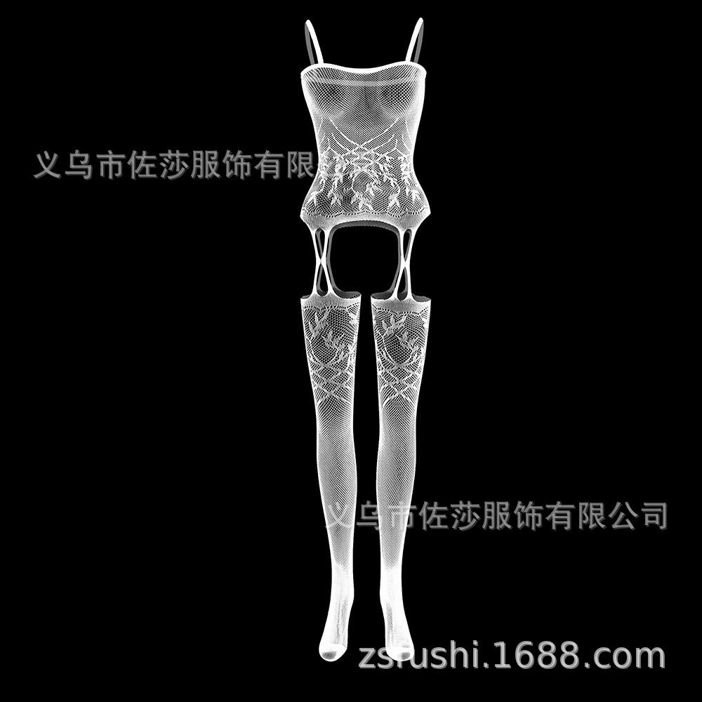 Sex underwear mesh stockings stockings sexy temptation suspenders hollow crotch jacquard one-piece suit