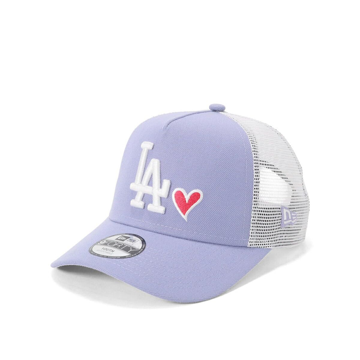 

New Era Kids Mesh Cap 9FORTYTRUCKER MLB ONSPOTZ Exclusive LA Lavender YOUTH52-56cm 9Forty A-Frame Trucker With Heart Mlb Los Angeles Dodgers