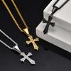 Vnox Kleine Edelstahl-Kreuz-Halsketten, Retro-Persönlichkeits-Anhänger-Accessoires, Religion Glaube Schmuck Geschenk