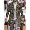 Mens Slim Fit Mid-Length Wool Blend Coat Striped Printed Casual Winter Outerwear 24-35 Years Old