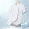 Men's Loose Fit Ice Silk T-Shirt with Round Neck and Short Sleeves - Casual and Sporty Daily Wear