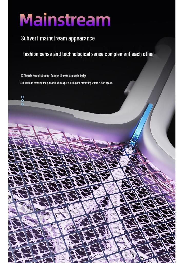 Wall-Mounted 3-in-1 Purple Light Electric Mosquito Swatter: Handheld, Electric Shock, Insect Attracting Killer Lamp