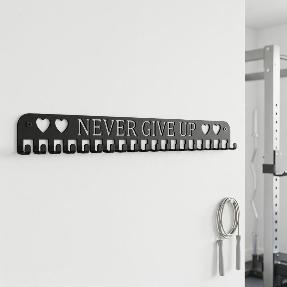 Large Capacity Medal Display Rack Sturdy Wall Mounted Award Hanger Holder Black Easy To Install Medal Hook Award Holder