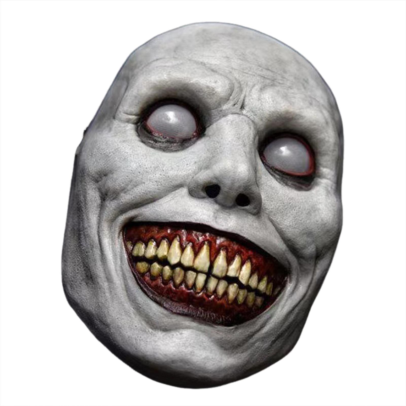 Scary Jokers Mask Halloween Walking Dead Cosplay Full Face Zombie Costume Prop Comfortable Breathable Bring Lasting Horror Fun белый