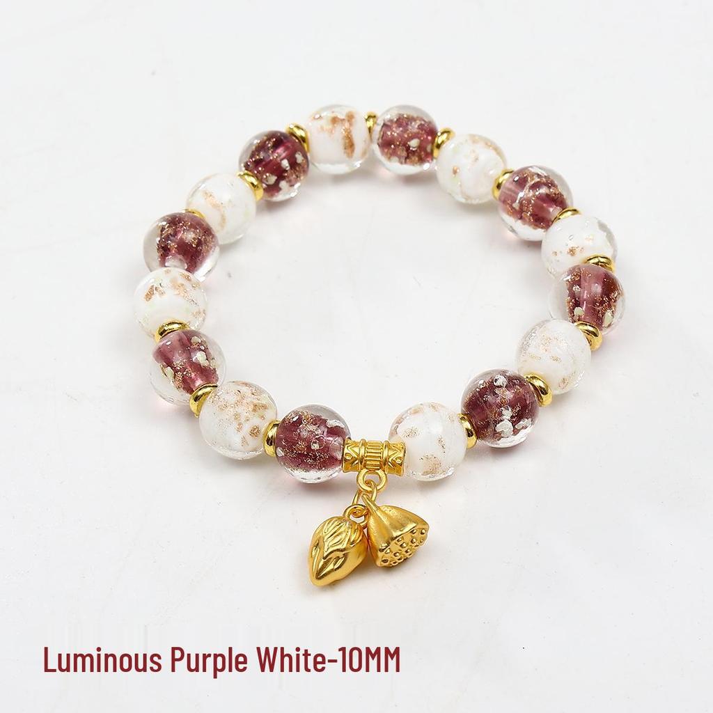 Luminous Seven-Color Glass Bead Bracelet
