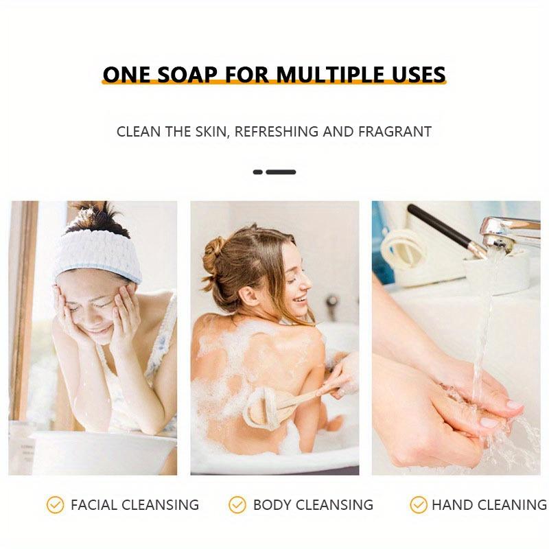 2PCS Lemon Handmade Soap, Moisturizing and Cleaning, Suitable for All Skin Types, Can Be Used by Both Men and Women,