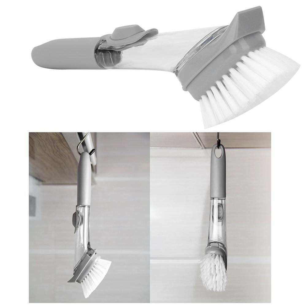 Long Handle Liquid Dispensing Kitchen Dish Cleaning Brush Tool for Pot Dishes Sink Cleaning