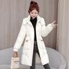 Fashion women's winter cotton-padded clothes, medium and long hooded waist cotton-padded jackets, temperament commuting versatile models