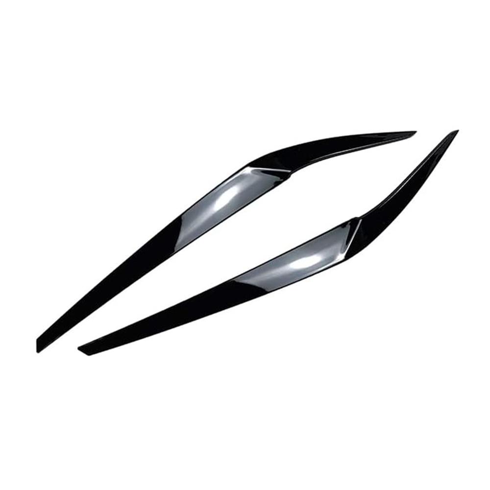 Gloss Black Headlight Eyebrow Eyelid Trim For BMW 5 Series G30 525i 530i 2017-23