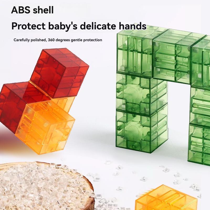 New Transparent Magnetic Blocks-Build Random Splicing Model, Parent-Child Interaction Sensory Construction Toys Christmas Gifts