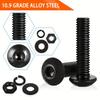 1705pcs Hex Button Machine Screws Assortment Kit: M2, M3, M4, M5 Metric Bolts, Nuts, Lock & Flat Washers.