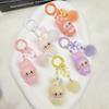 Beflocktes Häschen Schlüsselanhänger Anhänger Niedliche Puppe DIY Zubehör Handy Schmuckanhänger