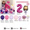 58pcs Cute Gabby Dollhouse Cats Theme Balloon Children's Birthday Party Decoration Latex Foil Ball Girl Gabby's Doll Balloon Toy