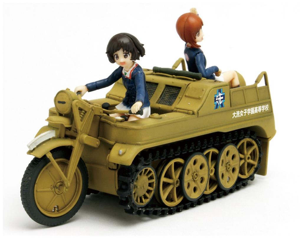 PLATZ Girls & Panzer the Movie: Miho and Yukari's Kettenkrad, Oarai Girls' High School Version, Assembled Tracks! 1/35 Scale Plastic Model GPSP-2