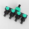 Garden Hose 4-Way Water Splitter with Switch Valve Connector