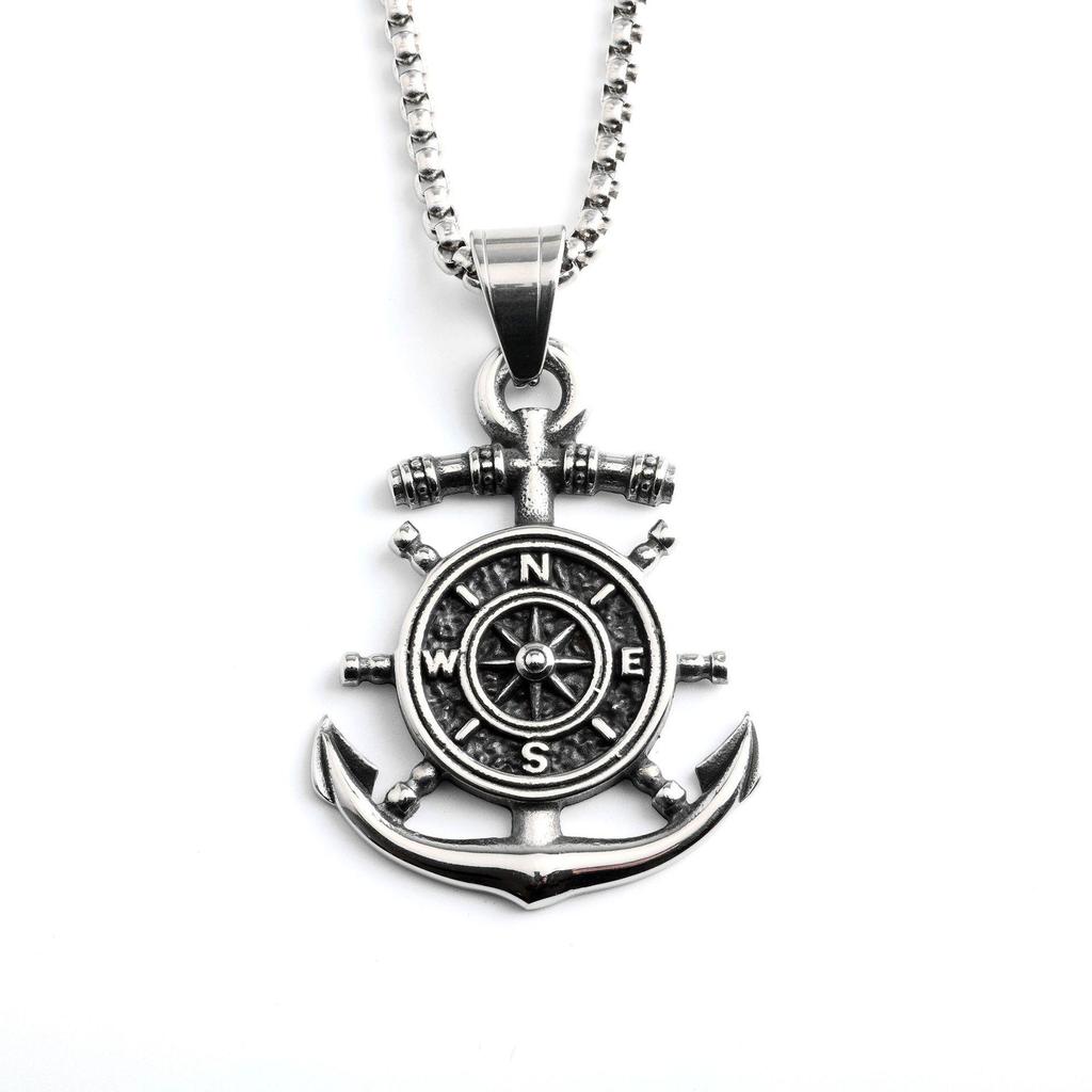 Unisex European Retro Stainless Steel Pendant Necklace