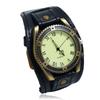 Mens Vintage Leather Bracelet Watch Accessory Adjustable Cuff Style Brown Black Retro Design