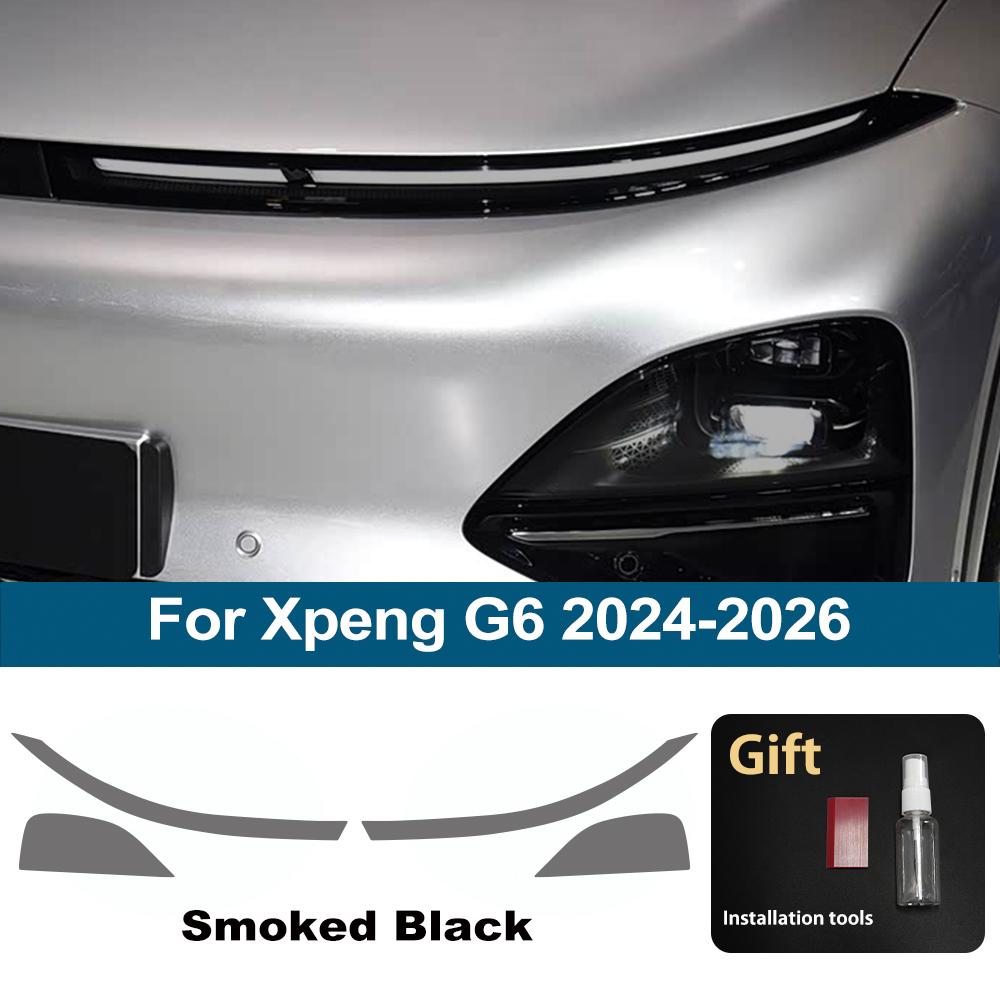 

For Xpeng G6 2026-2026 High-Gloss Smoke Black Pre-Cut TPU Car Headlight Protection Film PPF Kit Anti-Scratch Vinyl Wrap Cover For G6 24-26 SMK