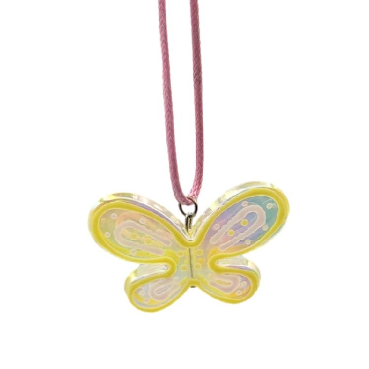 Colorful Butterfly Pendant Necklace Clavicle Chain Temperament Choker Jewelry 1
