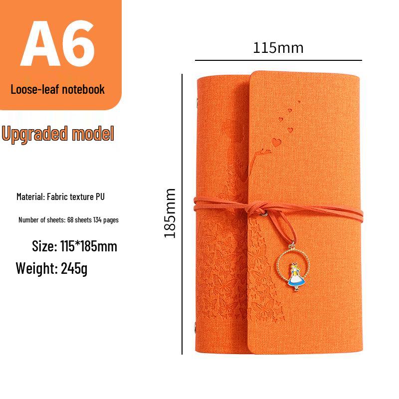In-stock Retro Custom-Bound Three-Fold A6 Student Notebook with Logo Customization