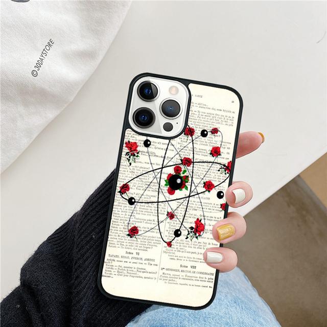 Atom Chemistry Science Design Phone Case Cover For iPhone 17 Air 15 16 Pro Max 14 13 12 11 Pro Max Plus Coque