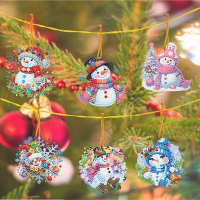 10/12/15PCS DIY Diamond Painting Christmas Tree Pendant Hanging Ornament Keychain Bag Pendant Decor DIY Xmas Hanging Art Kits