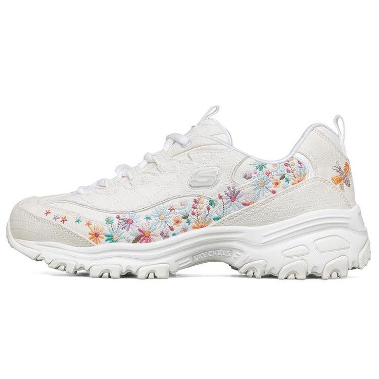 Skechers D lites 1.0 Women White Low Top Casual Shoes Denim Synthetic Leather Comfortable 149465-WHT 38