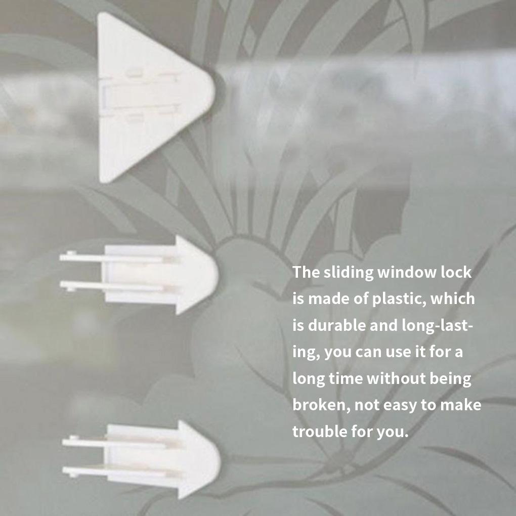 Children Safety Sliding Door Lock Infant Care Window Closet ABS Locks Cabinet Security Protective Accessory for Balcony White